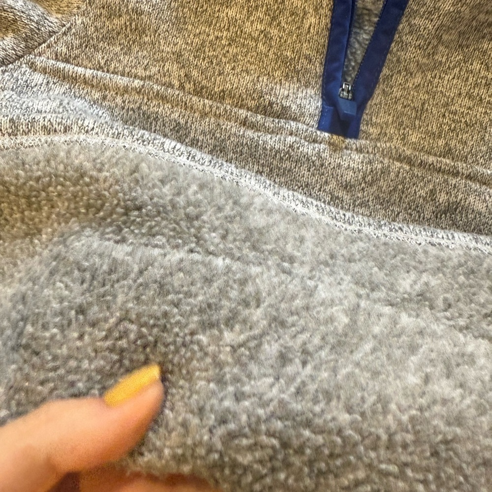 Lands' End Kids Zip Up Sweater - Gray and Blue - Picture 8 of 9